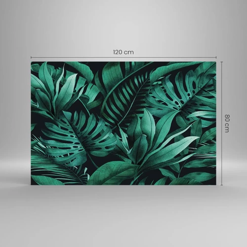 Obraz na skle - Hloubka tropické zeleně - 120x80 cm