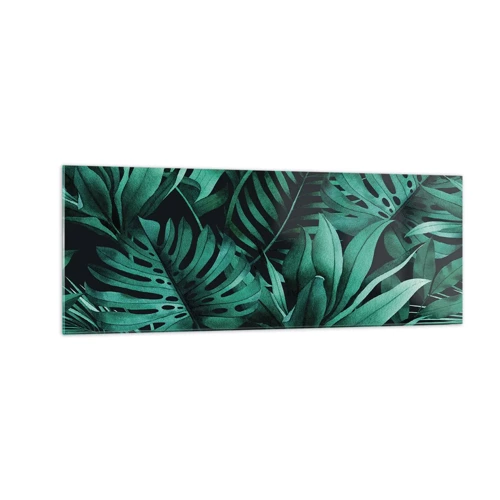 Obraz na skle - Hloubka tropické zeleně - 140x50 cm
