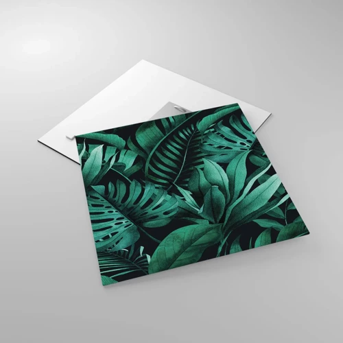 Obraz na skle - Hloubka tropické zeleně - 40x40 cm