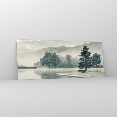 Obraz na skle - Jezero ještě spí - 100x40 cm