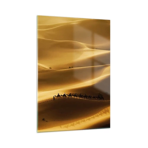 Obraz na skle - Karavana na vlnách pouště - 50x70 cm