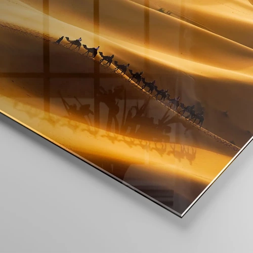 Obraz na skle - Karavana na vlnách pouště - 60x60 cm