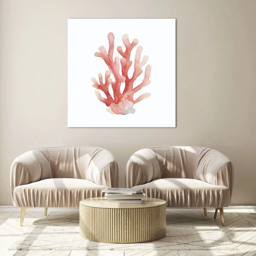 Obraz na skle - Korálový korál - 40x40 cm