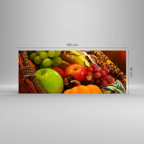 Obraz na skle - Košík úrody - 100x40 cm
