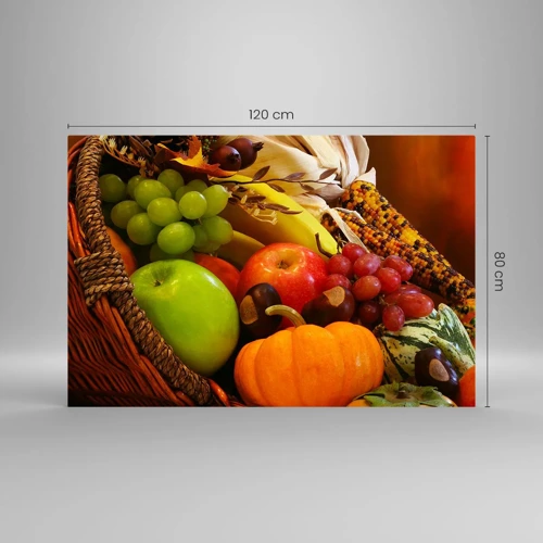 Obraz na skle - Košík úrody - 120x80 cm