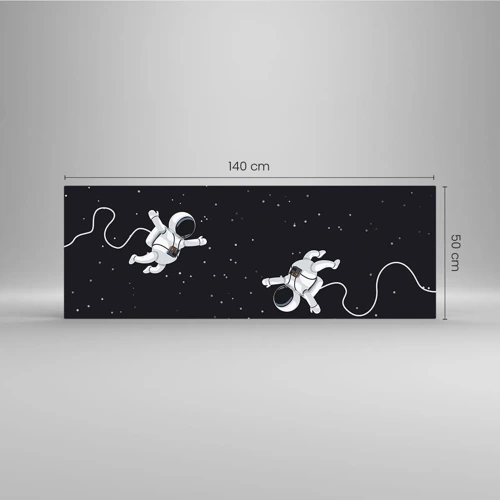 Obraz na skle - Kosmický tanec - 140x50 cm