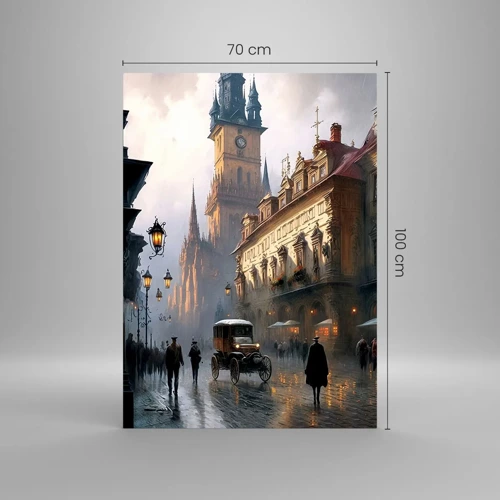 Obraz na skle - Kouzlo pražského večera - 70x100 cm
