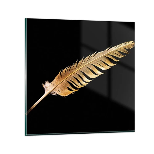 Obraz na skle - Krásne peříčko… - 50x50 cm