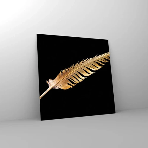 Obraz na skle - Krásne peříčko… - 60x60 cm