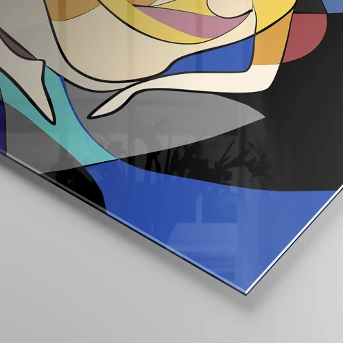 Obraz na skle - Kubistický akt - 30x30 cm