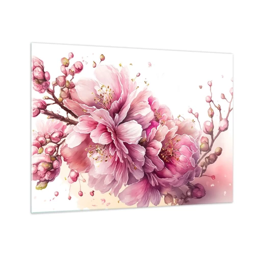 Obraz na skle - Květ kvetoucí třešně - 70x50 cm