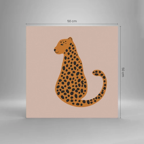 Obraz na skle - Leopardní vzor je v módě - 50x50 cm