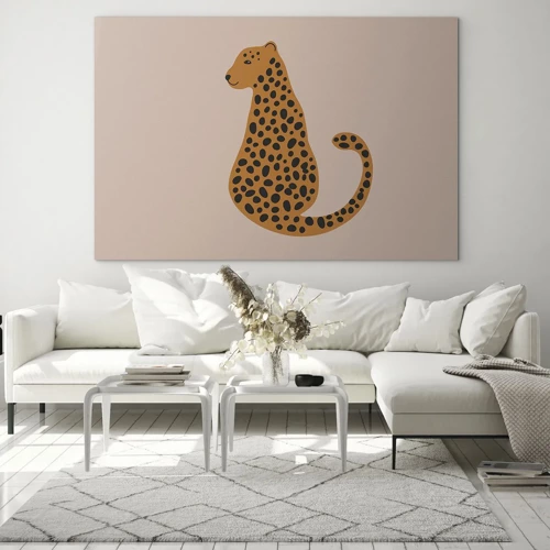 Obraz na skle - Leopardní vzor je v módě - 70x50 cm