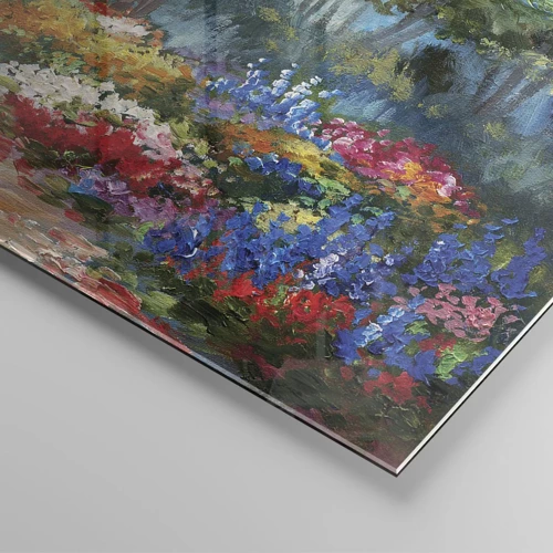 Obraz na skle - Lesní zahrada, květinový les - 120x80 cm
