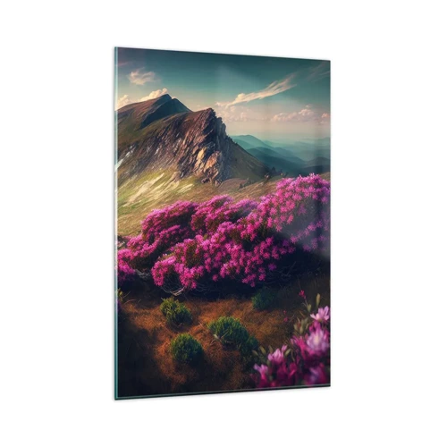 Obraz na skle - Léto na horách - 80x120 cm