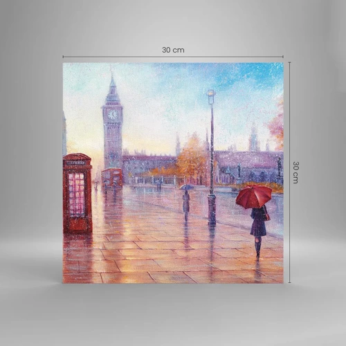 Obraz na skle - Londýnský podzimní den - 30x30 cm