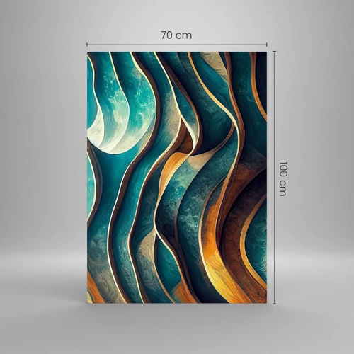 Obraz na skle - Meandry modré - 70x100 cm