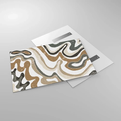 Obraz na skle - Meandry zemitých barev - 120x80 cm