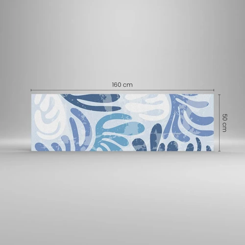 Obraz na skle - Modré kapradí - 160x50 cm