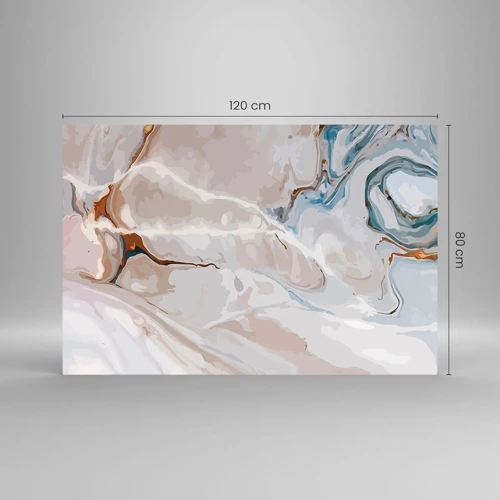 Obraz na skle - Modré meandry pod bílou - 120x80 cm