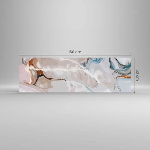Obraz na skle - Modré meandry pod bílou - 160x50 cm