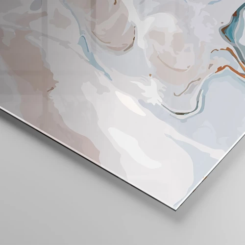 Obraz na skle - Modré meandry pod bílou - 30x30 cm