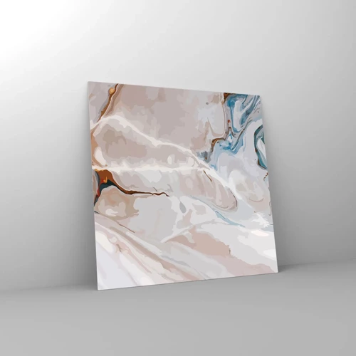 Obraz na skle - Modré meandry pod bílou - 40x40 cm