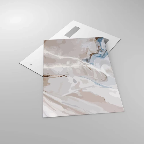 Obraz na skle - Modré meandry pod bílou - 70x100 cm