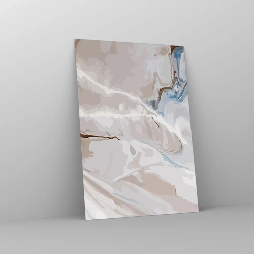 Obraz na skle - Modré meandry pod bílou - 70x100 cm