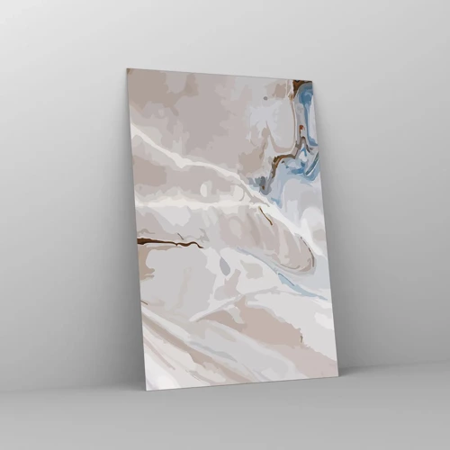 Obraz na skle - Modré meandry pod bílou - 80x120 cm