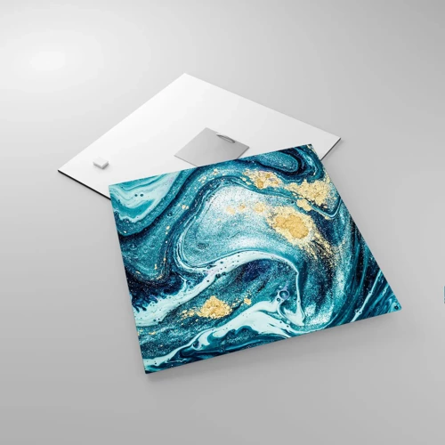Obraz na skle - Modrý vír - 30x30 cm