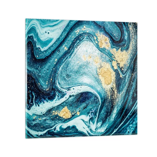 Obraz na skle - Modrý vír - 40x40 cm