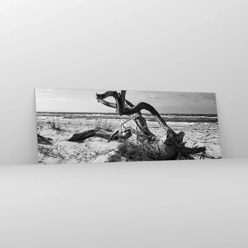 Obraz na skle - Mořská socha - 140x50 cm