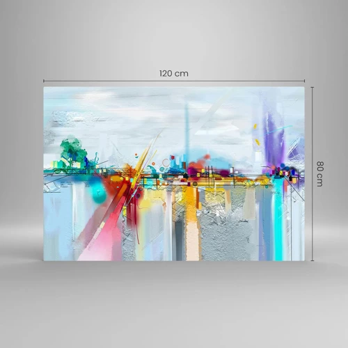 Obraz na skle - Most radosti nad řekou života - 120x80 cm