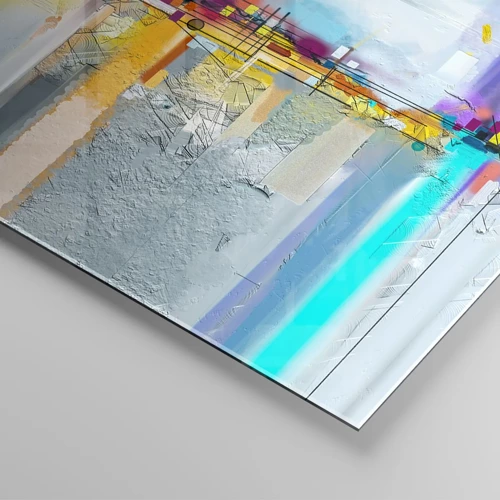 Obraz na skle - Most radosti nad řekou života - 120x80 cm