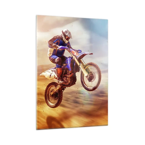 Obraz na skle - Motocyklová závrať - 50x70 cm