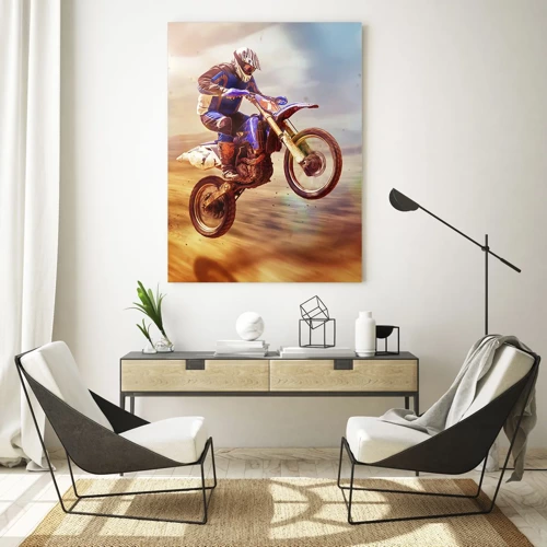 Obraz na skle - Motocyklová závrať - 70x100 cm