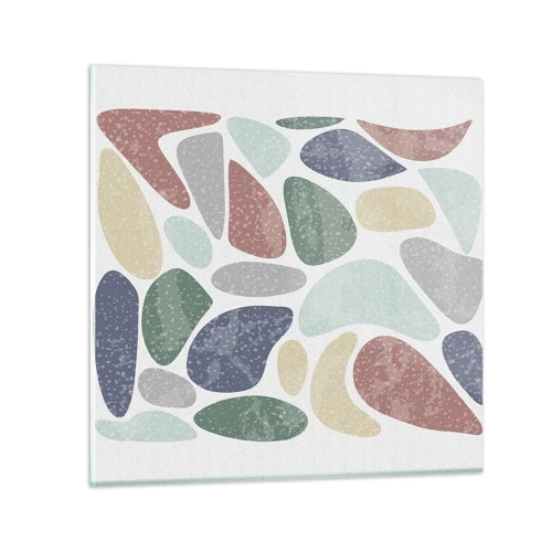 Obraz na skle - Mozaika práškových barev - 40x40 cm
