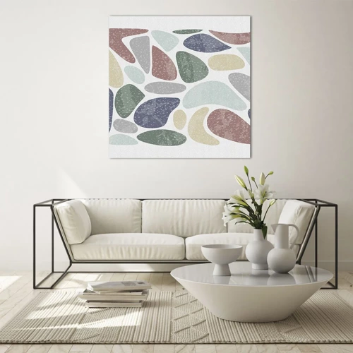 Obraz na skle - Mozaika práškových barev - 60x60 cm