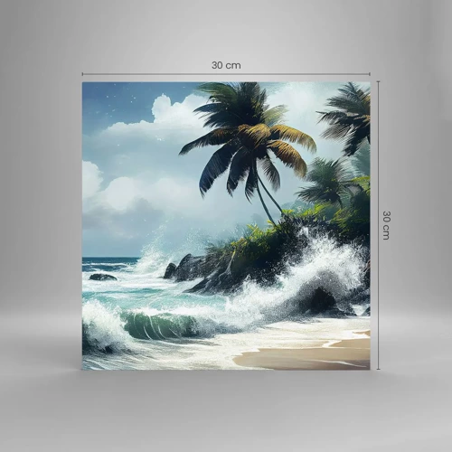 Obraz na skle - Na tropickém pobřeží - 30x30 cm