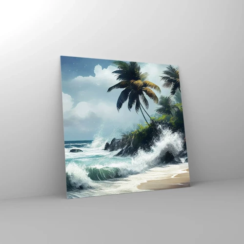 Obraz na skle - Na tropickém pobřeží - 30x30 cm