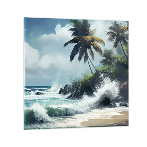 Obraz na skle - Na tropickém pobřeží - 40x40 cm