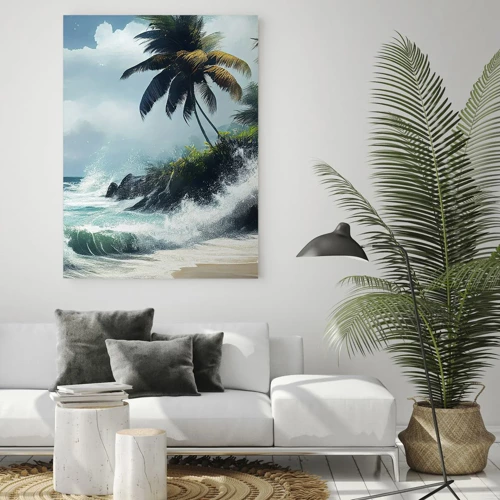 Obraz na skle - Na tropickém pobřeží - 50x70 cm