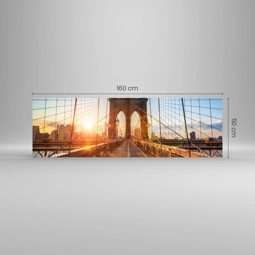 Obraz na skle - Na zlatém mostě - 160x50 cm