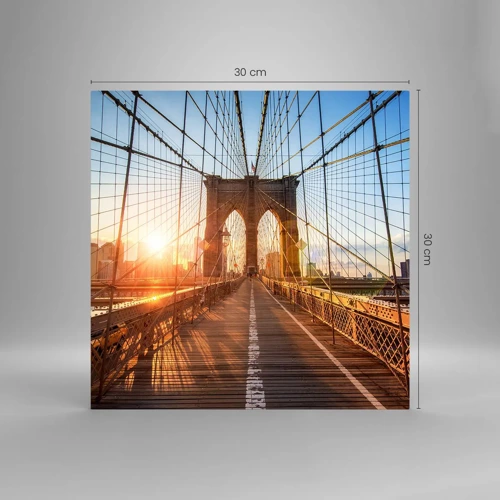 Obraz na skle - Na zlatém mostě - 30x30 cm