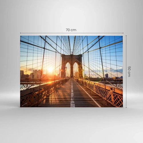 Obraz na skle - Na zlatém mostě - 70x50 cm