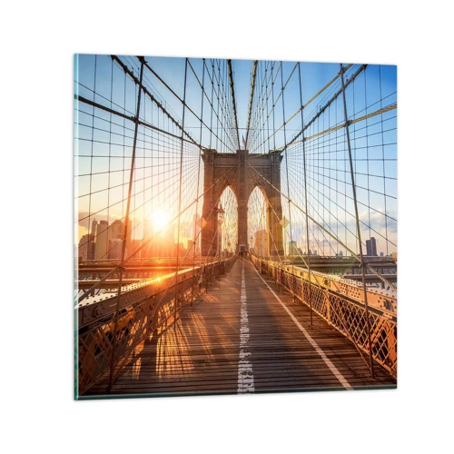 Obraz na skle - Na zlatém mostě - 70x70 cm