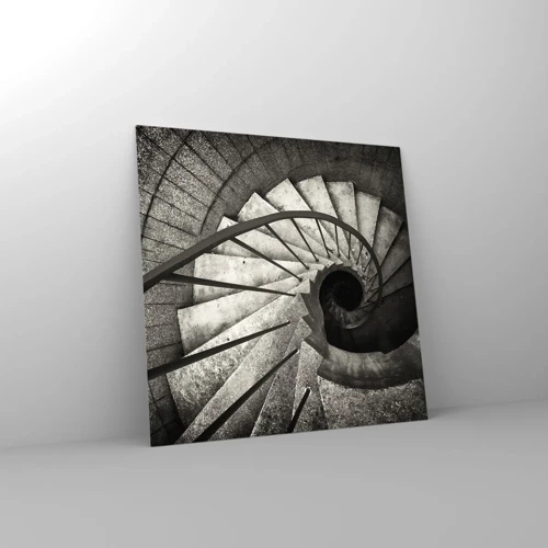 Obraz na skle - Nahoru po schodech, dolů po schodech - 50x50 cm
