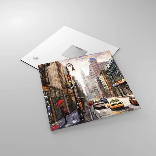 Obraz na skle - New York – barevný i v dešti - 30x30 cm