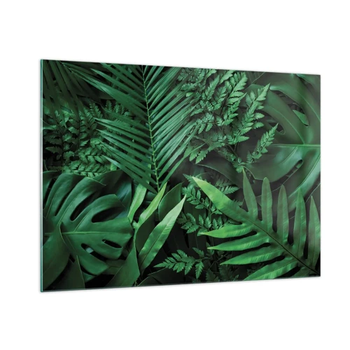 Obraz na skle - Objaté v zeleni - 100x70 cm